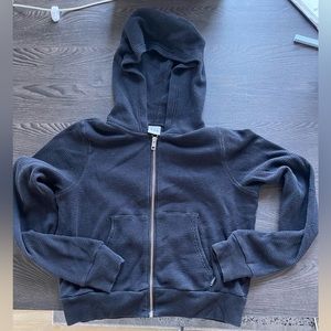 TNA Cropped Waffle Zip Up Sweatshirt